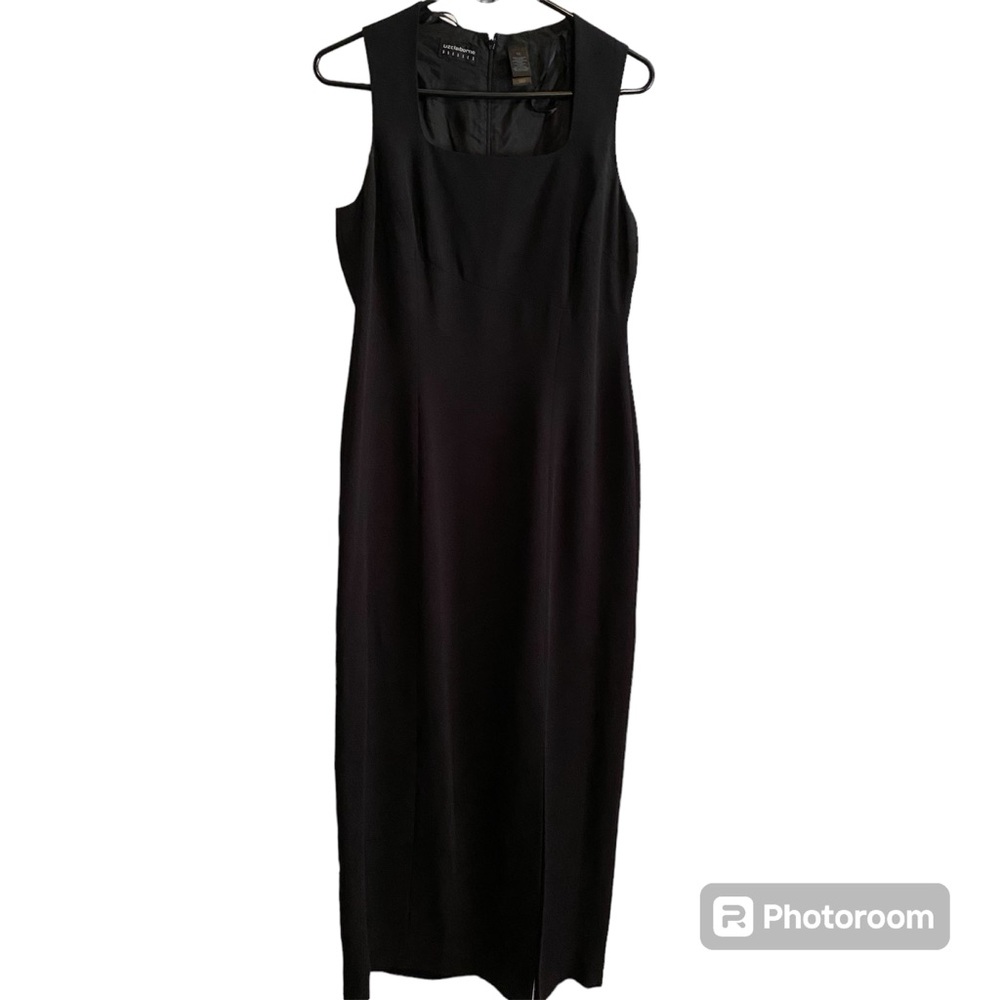 Liz Claiborne Black Long Dress with Slit size 10